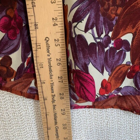 Abercrombie & Fitch Vintage Rayon Blouse Size 12 Floral Berry Print Fall Retro - Picture 3 of 11